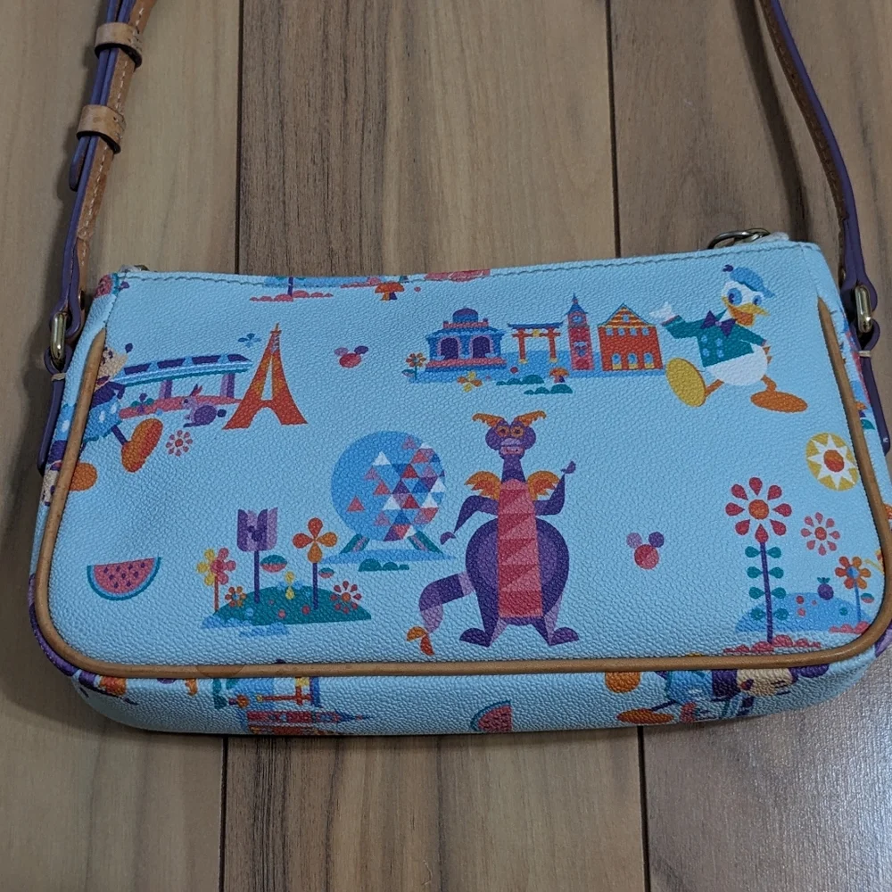 EUC! Dooney &Bourke X Disney Epcot Flower Garden Festival Figment Crossbody Bag - Picture 8 of 16